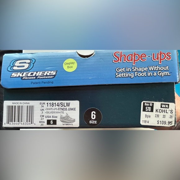 Skechers Size 6 Shape-ups Silver and White Fitness Shoes - Picture 2 of 5